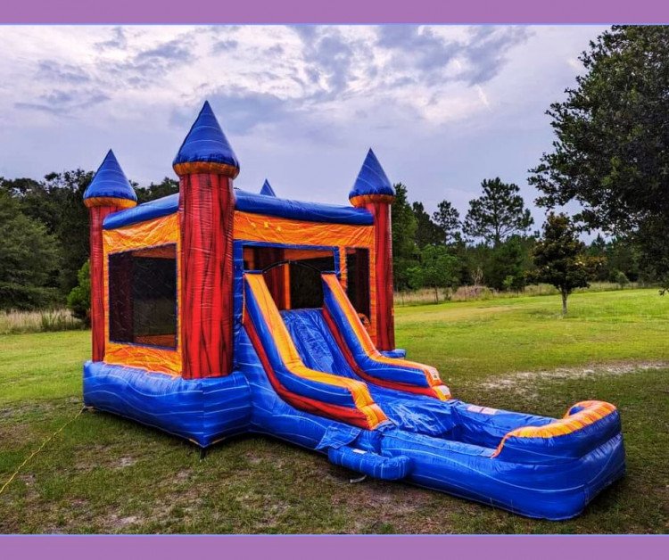 15' Marble Bounce House Combo w/ Pool